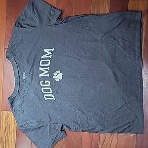 Womens T Shirt. Dog Mom. Faded black size large